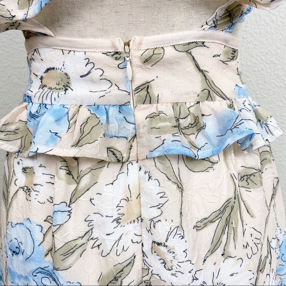 For Love & Lemons Cadence Maxi Dress Ruffle Floral - Picture 8 of 16